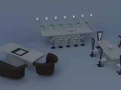 Interiour Boundle Opera 30 low-poly Game-ready Low-poly 3D model