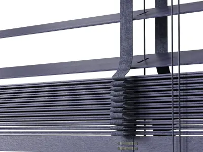 Wooden blinds set 34 3D model