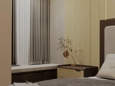 Compact Apartment Interior 3D Scene Low-poly 3D model