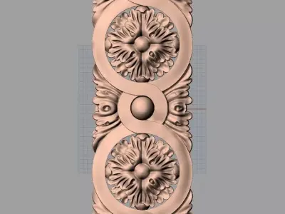 Door flower relief model STL format for CNC carving E457 3D model