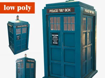 TARDIS Doctor Who Low-poly textured Low-poly 3D model
