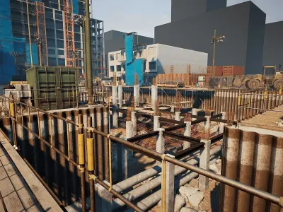 Construction Site Low-poly 3D model