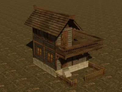 Medieval house seven 9 Low-poly 3D model