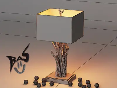 MODERN SQUARE LAMP Low-poly 3D model