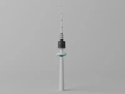 Cartoon Kuwait Liberation Tower Landmark 3D model