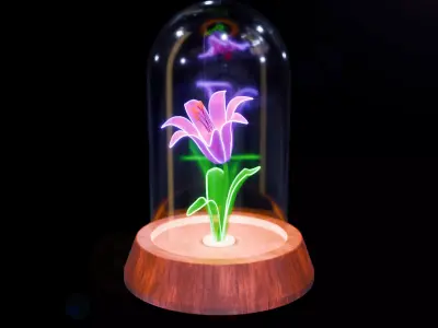 Decorative Flower Night Lamp 3D Model 3D model