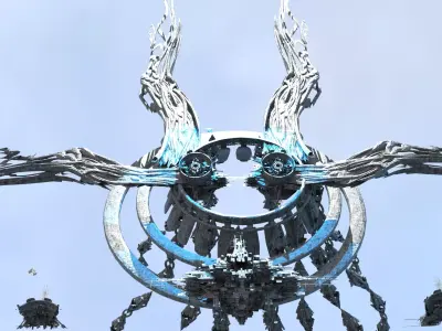 Horned Nile ship 2 Low-poly 3D model