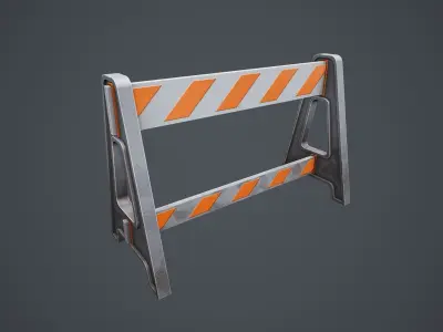 Stylized Traffic Barricade 02 Low-poly 3D model