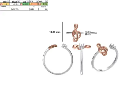 Women Light Weight Ring STL OBJ FBX JCD Details 3D print model shop