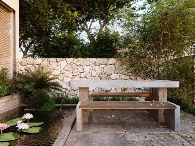 The Backyard Exterior Scene 3D model 3D model