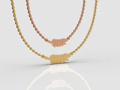 Girly leaf pendant 3D print model