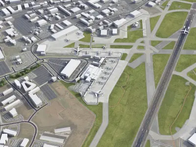 Aberdeen - Airport - ABZ Low-poly 3D model