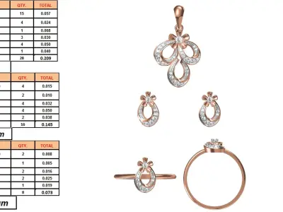 Light wt Ring Earrings Pendant set stl jcd 1-render details 3D print model 46