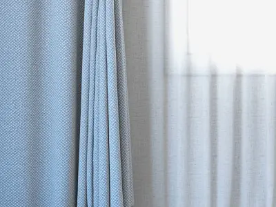 Curtains 17 Curtains with Tulle ROHI Credo Two colors 3D model