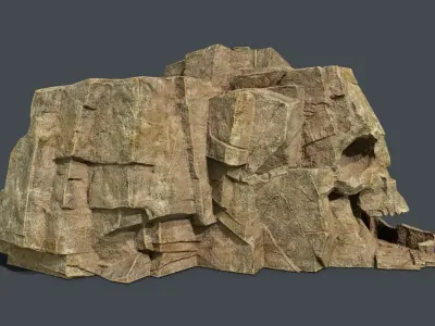 Skull Rock Low-poly 3D model 17
