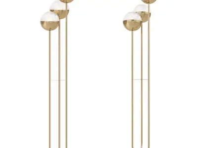 Cher - Triple floor lamp Low-poly 3D model