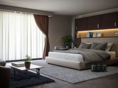 Modern villa - exterior and interior 3D model