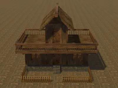 Medieval house eight 6 Low-poly 3D model