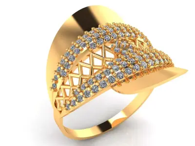 Women Ring 9 light weight women fashion band ring 3D print model