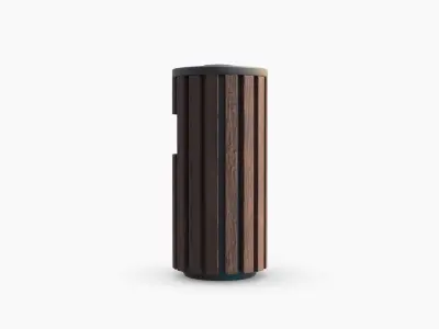 Wooden Trashcan 3D model