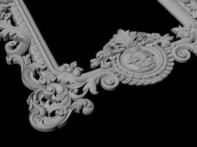 mirror gold ornate frame 3D model