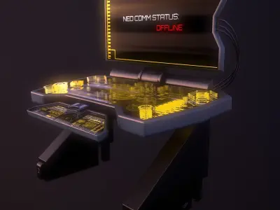 Sci-Fi Console-Computer Low-poly 3D model