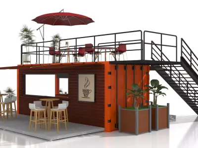 Container Coffee Shop 3D model