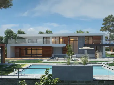 Country house 3D scene 3D model