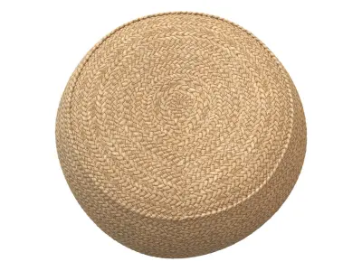 The Raffia Flores Pouffe round Natural 3D model