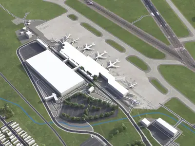 Madison Dane County Airport Low-poly 3D model