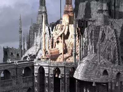 Alien Holy Temples Kitbash 3D model