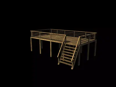 wooden dock model 2 3D model