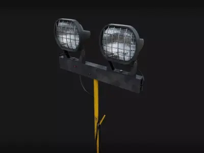 construction site spotlight or lamp Low-poly 3D model