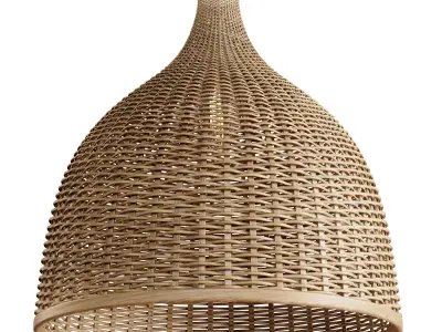 Rattan Pendant Light Handmade Basket Lamp 3D model