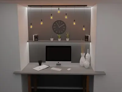 Vintage light bulbs with holder  3D model