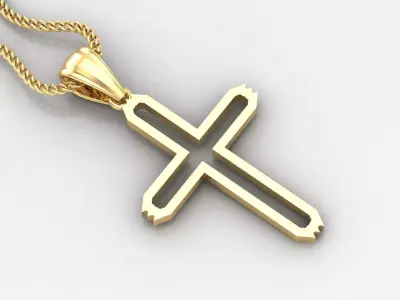 High Cross Pendant Light Gold 18K 4CP026 3D print model