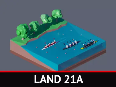 land 21A Low-poly 3D model