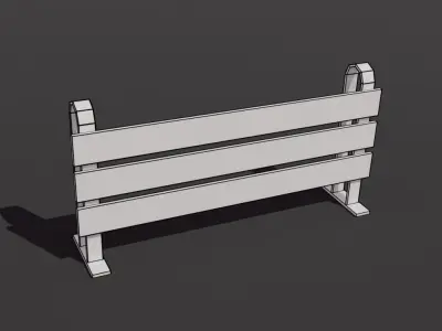 street old rusty fences - gameready Low-poly 3D model