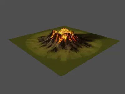 Lava Volcano Mountain 3D model