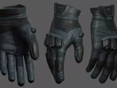 Gloves military combat soldier armor scifi low poly  Low-poly 3D model
