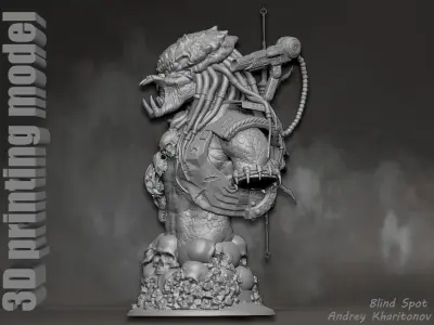Predator bust 3D print model