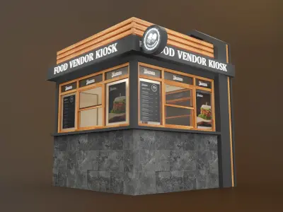 FOOD VENDOR KIOSK TD 3D model