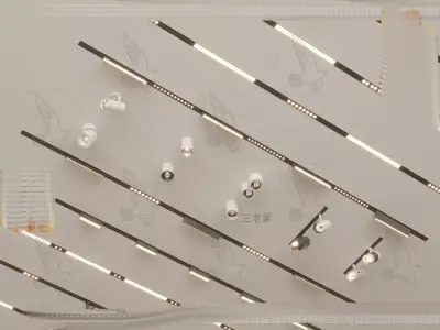 Modern chandelier combination 3D model download Low-poly 3D model