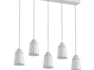 Linear Glass Island chandelier 3D model