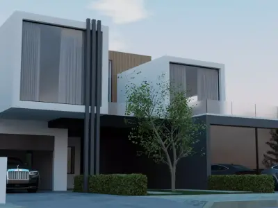 VILLA and 2 CARS 3D model