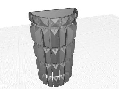 Isadora Light Chrome Flush Mounted Sconce 3D model