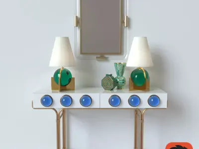 JONATHAN ADLER CONSOLE-LAMP-VASE-MIRROR 3D model
