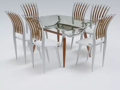 Chair and Table Set 3D model