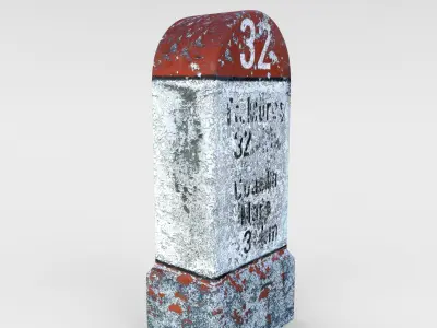 Low Poly Milestone monument Low-poly 3D model