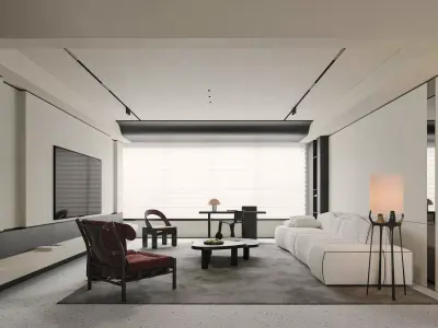 Modern minimalist living room 3D model